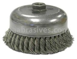 Weiler 12556 6" Double Row Knot Wire Cup Brush .023" Steel Fill 5/8"-11 UNC Nut