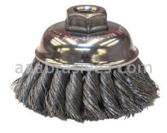 Weiler 12736 3-1/2" Single Row Knot Wire Cup Brush .014" Steel Fill 5/8"-11 UNC Nut