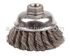 Weiler 12746 3-1/2" Single Row Knot Wire Cup Brush .020" Steel Fill 5/8"-11 UNC Nut