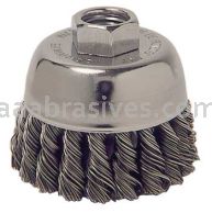 Weiler 13015 2-3/4" Single Row Knot Wire Cup Brush .014" Steel Fill M10x1.25 Nut