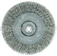 Weiler 13078 4" Narrow Face Crimped Wire Wheel .014" Steel Fill 3/8"-24 UNF Nut