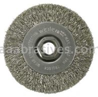 Weiler 13085 4" Narrow Face Crimped Wire Wheel .014" Stainless Steel Fill 5/8"-11 UNC Nut