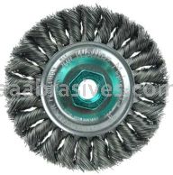 Weiler 13102 Standard Twist Knot Wire Wheel 4" .014" Steel Fill M14 x 2.0 Nut