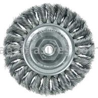 Weiler 13103 Standard Twist Knot Wire Wheel 4" .014" Steel Fill 3/8"-24 UNF Nut