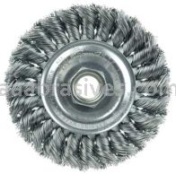 Weiler 13106V Standard Twist Knot Wire Wheel 4" .014" Steel Fill 5/8"-11 UNC Nut Vending Ready