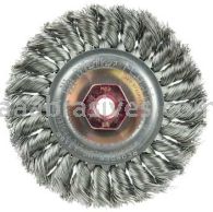 Weiler 13108 Standard Twist Knot Wire Wheel 4" .014" Stainless Steel Fill M10x1.50 Nut
