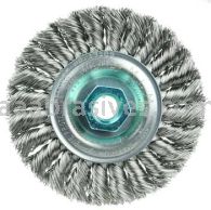 Weiler 13109 Standard Twist Knot Wire Wheel 4" .014" Stainless Steel Fill M14 x 2.0 Nut