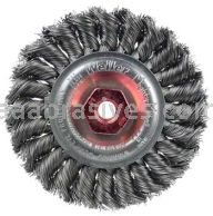 Weiler 13115 Standard Twist Knot Wire Wheel 4" .020" Steel Fill M10x1.50 Nut