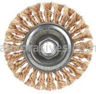 Weiler 13121 Standard Twist Knot Wire Wheel 4" .020" Bronze 5/8"-11 UNC Nut