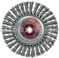 Weiler 13126 Mini Roughneck 4" Stringer Bead Wire Wheel .020" Steel Fill M10x1.50 Nut
