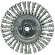 Weiler 13132 Mini Roughneck 4" Stringer Bead Wire Wheel .020" Stainless Steel Fill M10x1.25 Nut