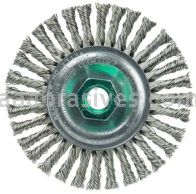 Weiler 13134 Mini Roughneck 4" Stringer Bead Wire Wheel .020" Stainless Steel Fill M14x2.0 Nut