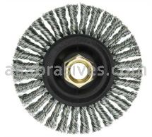 Weiler 13138V ROUGHNECK MAX 4" Stringer Bead Wire Wheel .020" Stainless Steel Fill 5/8"-11 UNC Nut Vend Ready