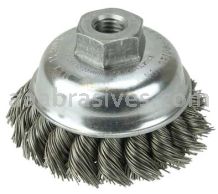 Weiler 13152 3-1/2" Single Row Knot Wire Cup Brush .023" Steel Fill M14 x 2.0 Nut