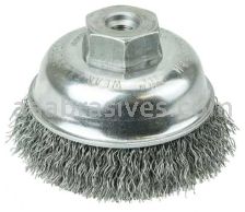 Weiler 13178 3-1/2" Crimped Wire Cup Brush .014" Steel Fill 3/8"-24 UNF Nut