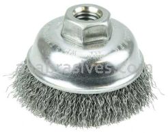 Weiler 13181 3-1/2" Crimped Wire Cup Brush .014" Steel Fill 5/8"-11 UNC Nut