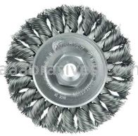 Weiler 13201 3" Standard Twist Knot Wire Wheel .014" Steel Fill 3/8"-24 UNF Nut