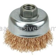 Weiler 13231 3" Crimped Wire Cup Brush .020" Bronze Fill 5/8"-11 UNC Nut