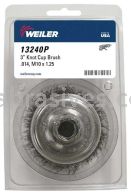 Weiler 13240P 3" Crimped Wire Cup Brush .014" Steel Fill M10x1.25 Nut Retail Pack