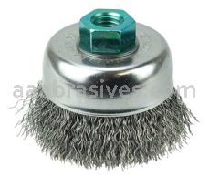 Weiler 13242 3" Crimped Wire Cup Brush .014" Steel Fill M14 x 2.0 Nut