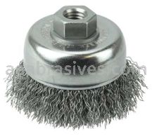 Weiler 13244 3" Crimped Wire Cup Brush .014" Steel Fill 1/2"-13 UNC Nut
