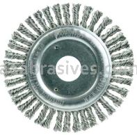 Weiler 13249 Roughneck Jr. 4-1/2" Stringer Bead Wire Wheel .020" Stainless Steel Fill 7/8" Arbor Hole