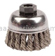 Weiler 13253 2-3/4" Single Row Knot Wire Cup Brush .020" Stainless Steel Fill M10x1.25 Nut