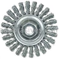 Weiler 13266 Cable Twist Knot Wire Wheel 4" .020" Steel Fill 5/8"-11 UNC Nut
