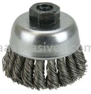 Weiler 13281 2-3/4" Single Row Knot Wire Cup Brush .020" Steel Fill M10x1.25 Nut