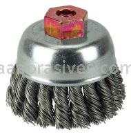 Weiler 13282 2-3/4" Single Row Knot Wire Cup Brush .020" Steel Fill M10x1.50 Nut