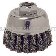 Weiler 13283 2-3/4" Single Row Knot Wire Cup Brush .020" Steel Fill M14 x 2.0 Nut