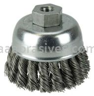 Weiler 13284 2-3/4" Single Row Knot Wire Cup Brush .020" Steel Fill 3/8"-24 UNF Nut