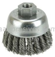 Weiler 13285 2-3/4" Single Row Knot Wire Cup Brush .020" Steel Fill 1/2"-13 UNC Nut
