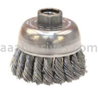 Weiler 13286 2-3/4" Single Row Knot Wire Cup Brush .020" Steel Fill 5/8"-11 UNC Nut