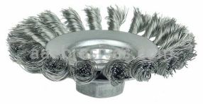 Weiler 13401 Knot Wire Bevel Brush 4" .014" Steel Fill M10x1.25 Nut