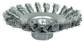 Weiler 13423 Knot Wire Bevel Brush 4" .020" Steel Fill M14 x 2.0 Nut
