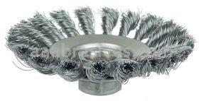 Weiler 13476 Knot Wire Bevel Brush 4-1/2" .020" Steel Fill 5/8"-11 UNC Nut
