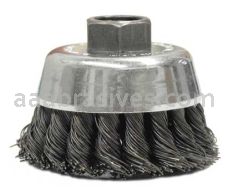 Weiler 13718 2-3/4" Single Row Knot Wire Cup Brush .014" Steel Fill 5/8"-11 UNC Nut
