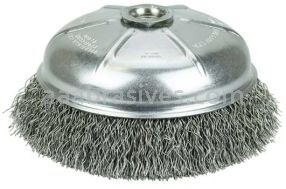 Weiler 14066 6" Crimped Wire Cup Brush .014" Steel Fill 5/8"-11 UNC Nut