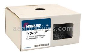 Weiler 14076P 6" Crimped Wire Cup Brush .020" Steel Fill 5/8"-11 UNC Nut Retail Pack