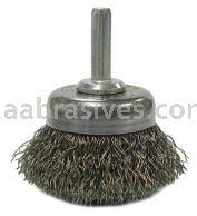 Weiler 14300 1 3/4" Crimped Wire Utility Cup Brush .006" Steel Fill 1/4" Stem