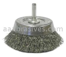 Weiler 14302 2 3/4" Crimped Wire Utility Cup Brush .0118" Steel Fill 1/4" Stem