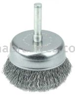 Weiler 14313 2" Crimped Wire Utility Cup Brush .008" Steel Fill 1/4" Stem