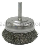 Weiler 14315 2-1/2" Crimped Wire Utility Cup Brush .008" Steel Fill 1/4" Stem