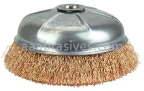 Weiler 14316 6" Crimped Wire Cup Brush .020" Bronze Fill 5/8"-11 UNC Nut