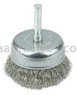 Weiler 14318 2" Crimped Wire Utility Cup Brush .008" Stainless Steel Fill 1/4" Stem