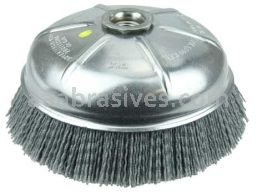 Weiler 14516 6" Nylox Cup Brush .040/120 SC Crimped Fill 5/8"-11 UNC Nut