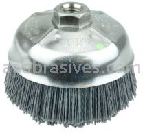 Weiler 14576 5" Nylox Cup Brush .040/120 SC Crimped Fill 5/8"-11 UNC Nut