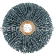Weiler 16263 3" Small Diameter Nylox Wheel Brush .040/120 SC Crimped Fill 1/2" Arbor Hole