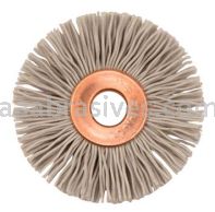 Weiler 16310 1-3/8" Small Diameter Nylox Wheel Brush .018/500 AO Crimped Fill 1/4" Arbor Hole